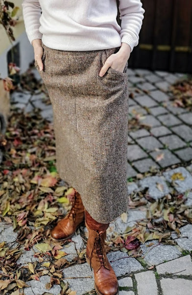 British House Skirt Bella Brown Tweed