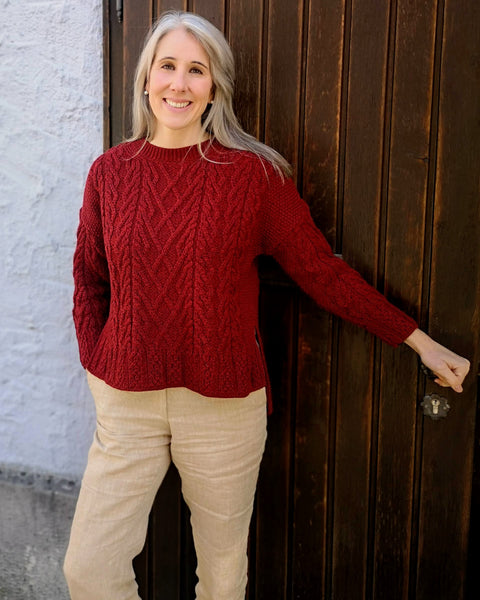 AWM Ladies Pullover Vented Box Sweater with Trellis Zopfmuster Damenpullover B232 2023