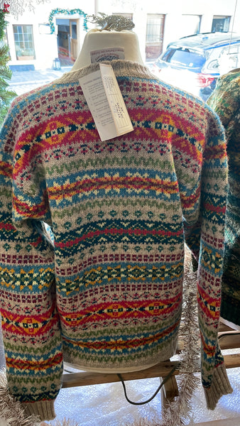 Jamieson's Unisex Vee Neck Pullover Fair Isle Sweater