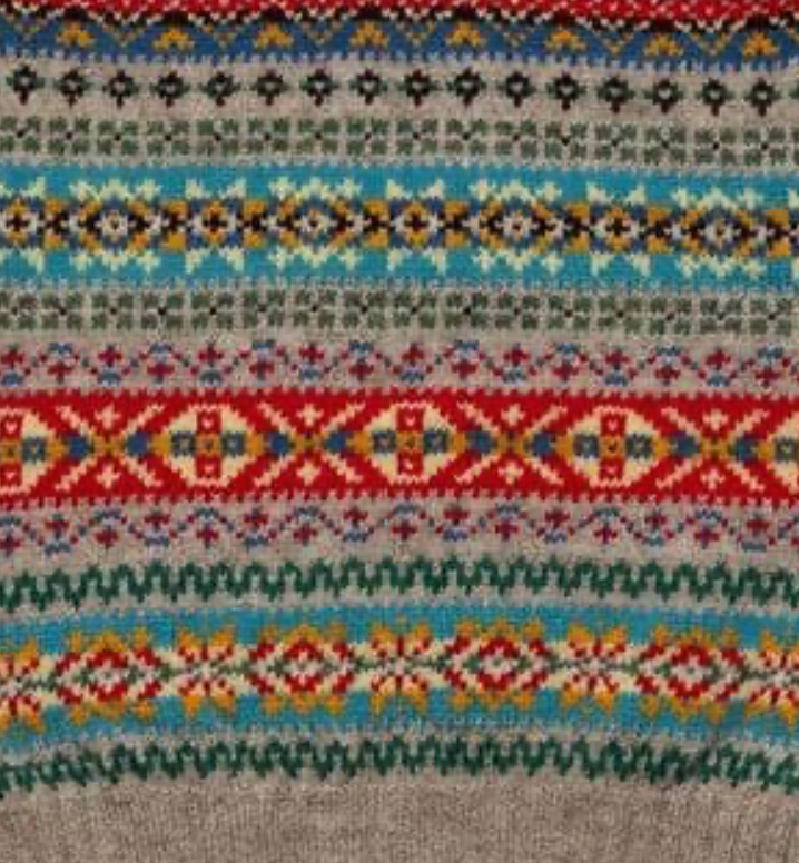 Jamieson's Unisex Vee Neck Pullover Fair Isle Sweater