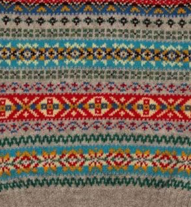 Jamieson's Unisex Vee Neck Pullover Fair Isle Sweater