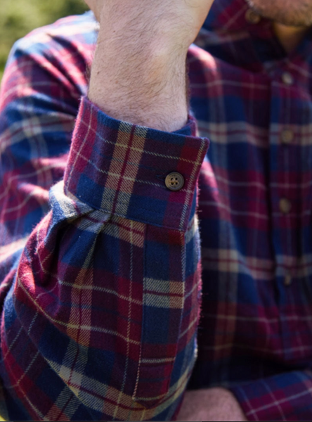 Lee Valley LV10 Grandfather Shirt Flannel Navy-Red Check