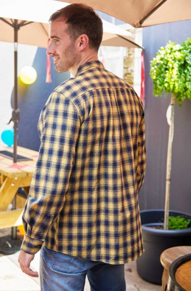Lee Valley VR11 Grandfather Shirt Cotton Yellow-Blue Check