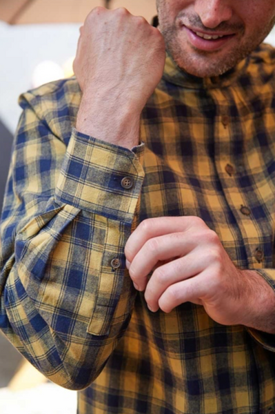 Lee Valley VR11 Grandfather Shirt Cotton Yellow-Blue Check