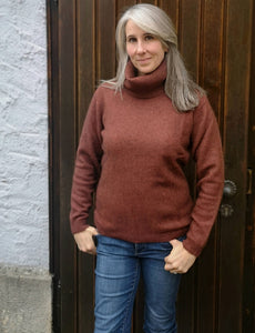 Noble Wilde Women's Pullover Polo Neck Sweater Peach 2023
