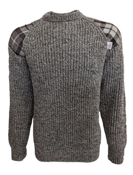 Harris Tweed Patch Crew Pullover- Outdoor Knitwear