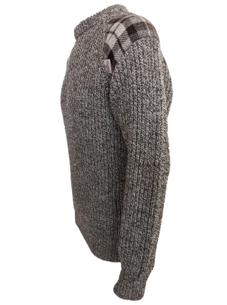 Harris Tweed Patch Crew Pullover- Outdoor Knitwear