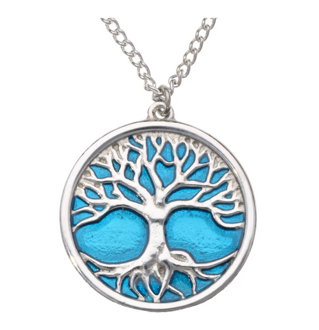 St. Justin PN842 - Tree of Life Pendant in blue