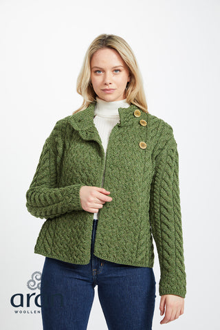 AWM Pullover Assymetrical Multi Cable Meadow Green B840 2022