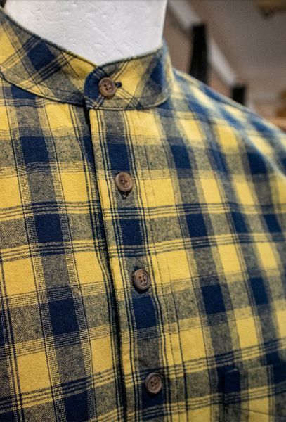 Lee Valley VR11 Grandfather Shirt Cotton Yellow-Blue Check