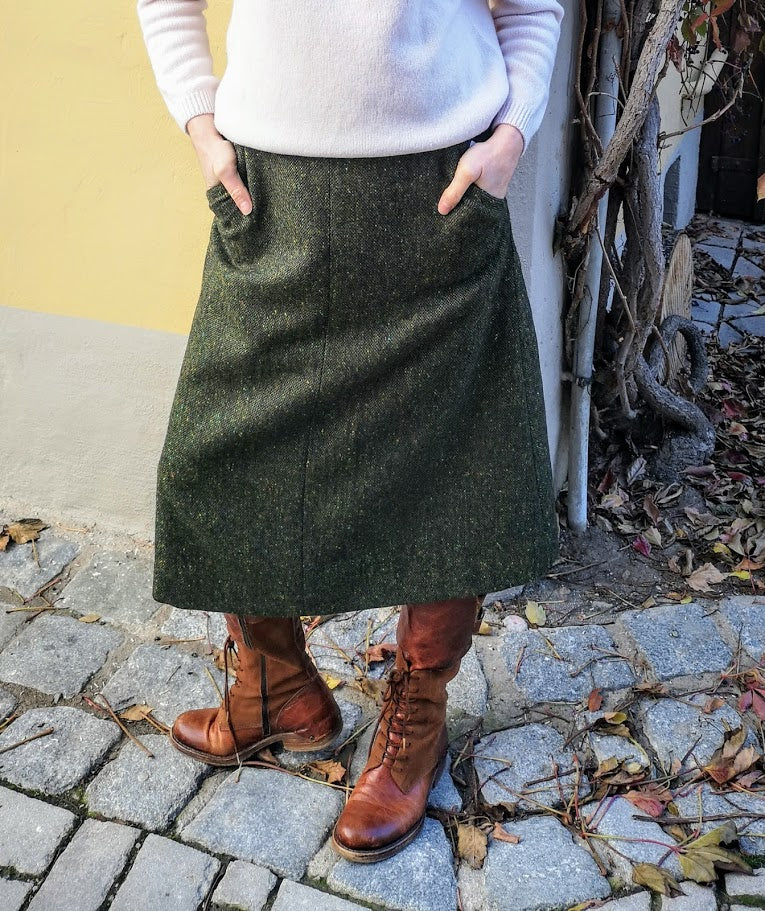 British House Skirt Bella Green Tweed